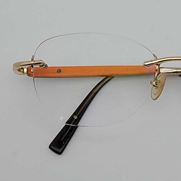 Gold & Wood Ta0v24 Mercure Rimless Eyeglasses Frame Luxembourg 49-17-130 - Picture 13 of 13